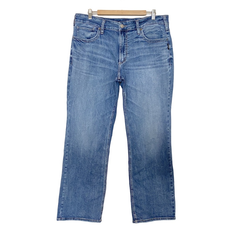 Silver Jeans ZAC Relaxed Fit Straight Leg Stretch Denim Mens Sz 38x32